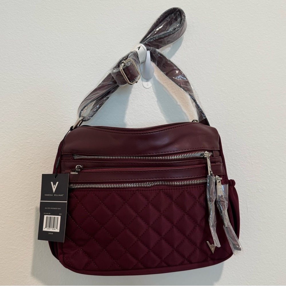 NWT Maroon Quilted Crossbody Bag - Picture 2 of 8
